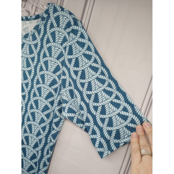 NWOT LuLa Roe Dress Women's SZ L Casual Nautical Rope Pattern Blue Shift Beachy - Picture 8 of 16